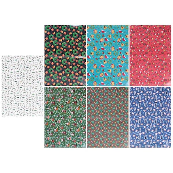 Lyxigt Omslagspapper Julklappspapper DIY Origami Leksaker Presentförpackningsmaterial 7 st[CO]