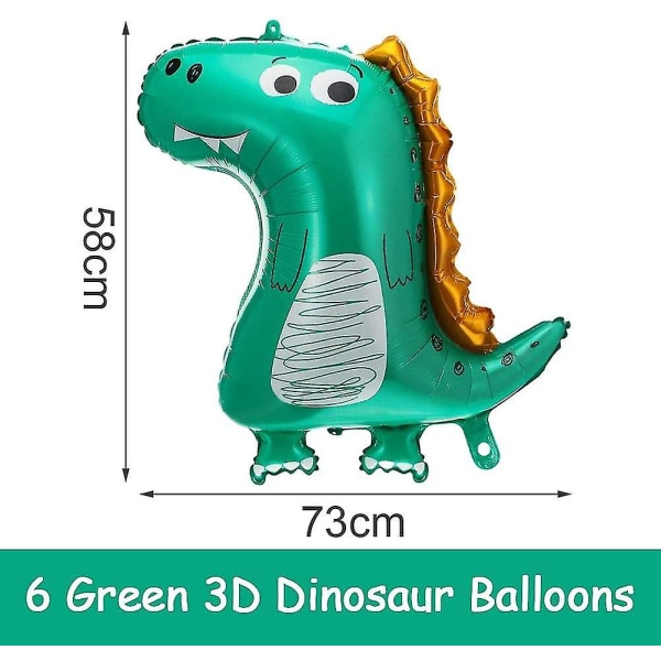 Dinosaurie ballonger, dinosaurie folie ballong för födelsedagar, uppblåsbar tecknad 3d