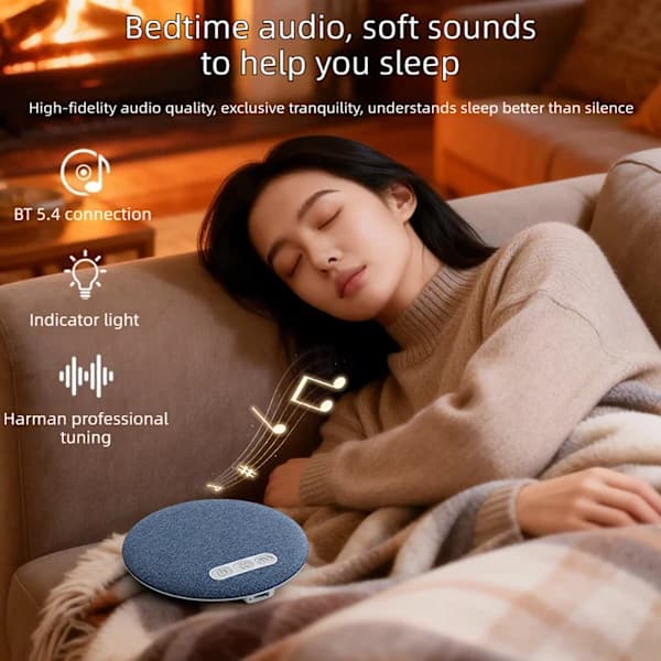 Søvnhøyttaler under pute Bluetooth benledning hvit støygenerator med volumkontrolltimer for sidesovere blå Blue