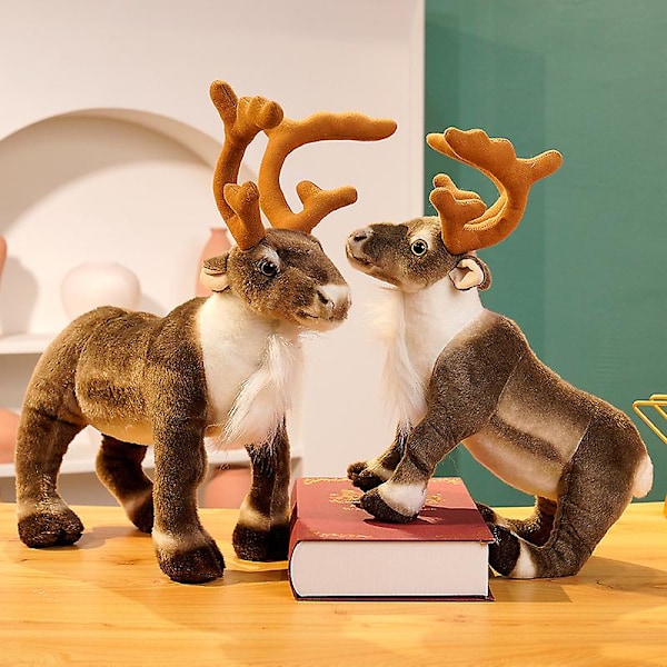 Simulerad julren plyschleksak älg fawn docka docka stående prydnad juldekoration present