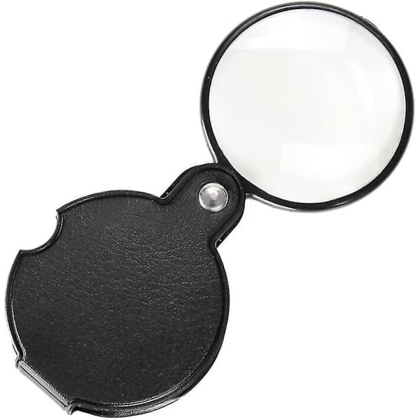 5x Mini Pocket Magnifying Glass Folding Pocket Magnifier Loupe With Rotating Protective Holster