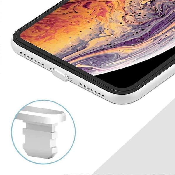 st Metal Anti-Dust Plug Stopper til iPhone 13 12 Pro Max, sort