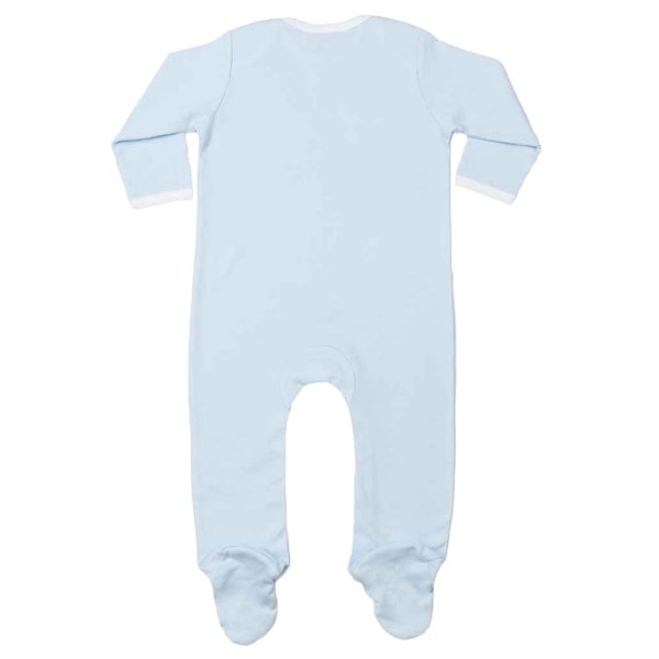 Larkwood Baby Kontrast Pyjamas 6-12 Måneder Lyseblå/Hvid Pale Blue/White 6-12 Måneder