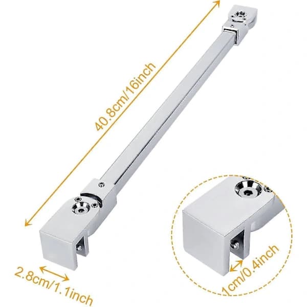 40 cm støttearm i rustfrit stål til bruseglas, rammeløs fast panel til brusekabinedøre til vådrum, væg-til-glas støttearm til 8 mm-12 m[co]