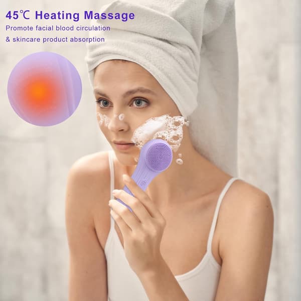 Silikone Ansigtskrubber Exfoliator, Silikone Ansigtsbørste til Mænd & Kvinder Lilla Purple