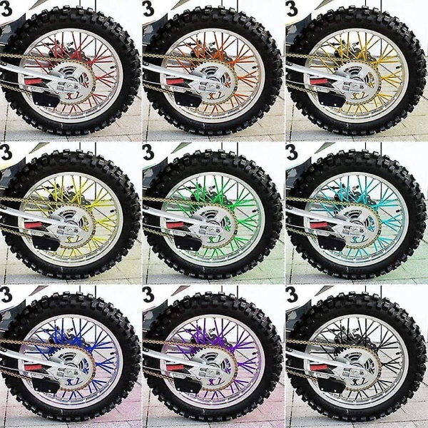 Cykel eger skin, 36-delt universel motorcykel fælg eger wrap, motocross fælg skin cover, motocross hjul eger beskytter (grøn)