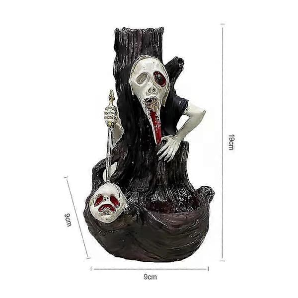 2025 Halloween Dødningehoved Backflow Røgelsesbrænder Harpiks Backflow Aromabrænder Håndværk Aromaterapi Dekorative Ornamenter[co]