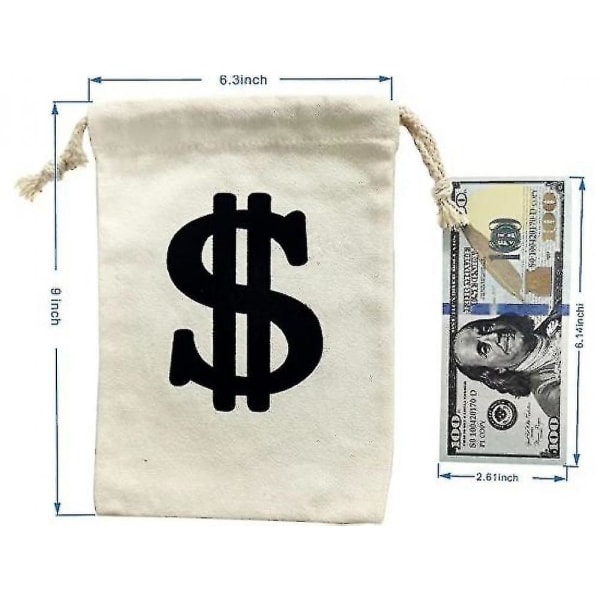 Dragsnöre Pengapåsar Dollar Sign Bank Bag Burlap Dragsnöre Väska Tärningspåse Smyckespåsar Hessian Jute Väska