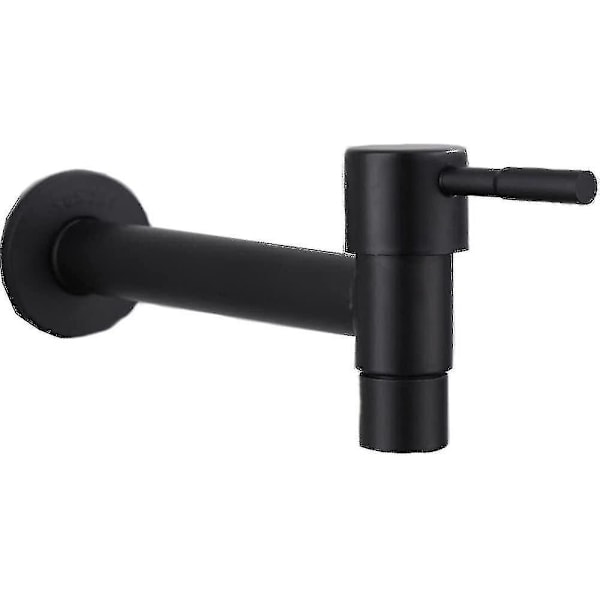 Mop Pool Faucet, Black Wall Mounted Faucet, Wall Mounted Cold Water Faucet, Stainless Steel Water Saving Faucet For Bathroom, Sink