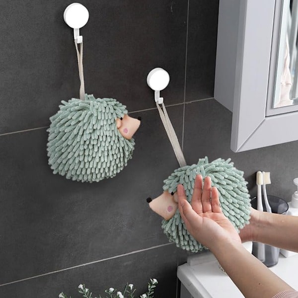 Fuzzy Ball Handdukar (2-pack) - Torka dina händer bekvämt med dessa kreativa handdukar i form av igelkottar, dekorativa handdukar för badrum (2-pack...