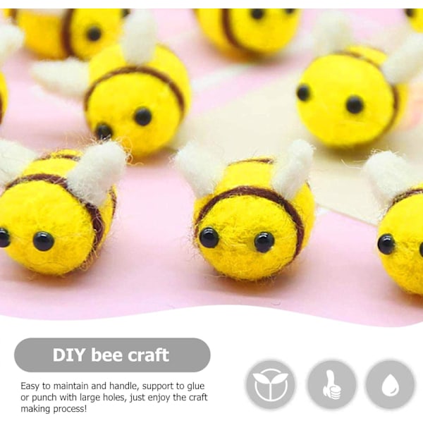 10 st ullfiltbikraftbollar filt hantverksbollar hantverk DIY-tillbehör för babyshower könsavslöjande festdekoration
