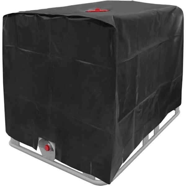 Vattentanksöverdrag, IBC-tanksöverdrag för 1000L tank, Vattentankbehållare Skyddande Överdrag, Dammtätt Anti-UV Anti-Regn, 120x100x116cm (Svart)