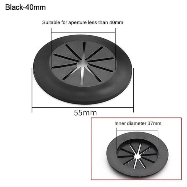 Deksel Datorgenomföring SVART 40MM svart