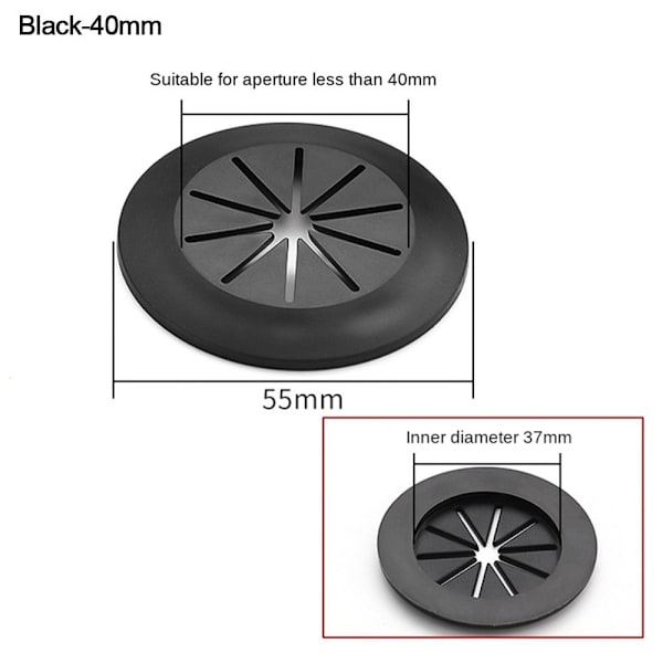 Kansi Datorgenomföring MUSTA 40MM musta
