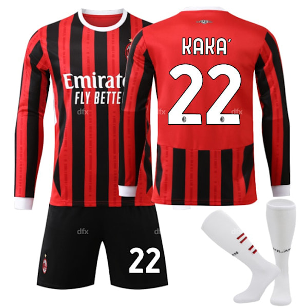 AC Milan Børne Hjemmebanesæt 2024-2025 Efterår & Vinter Nr 22 Strømper 3XL KAKA No 11 sokker 3XL
