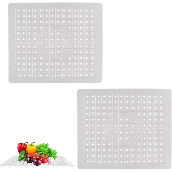 Pakke Gummimåtter til Vask 31,5 cm x 26 cm Vaskemåtte Stænkskærm Gris Claro[co]