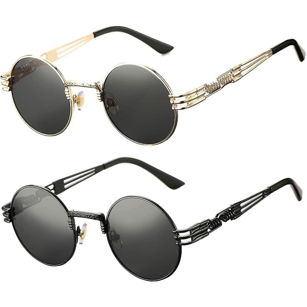 Retro Pyöreä Steampunk Aurinkolasit John Lennon