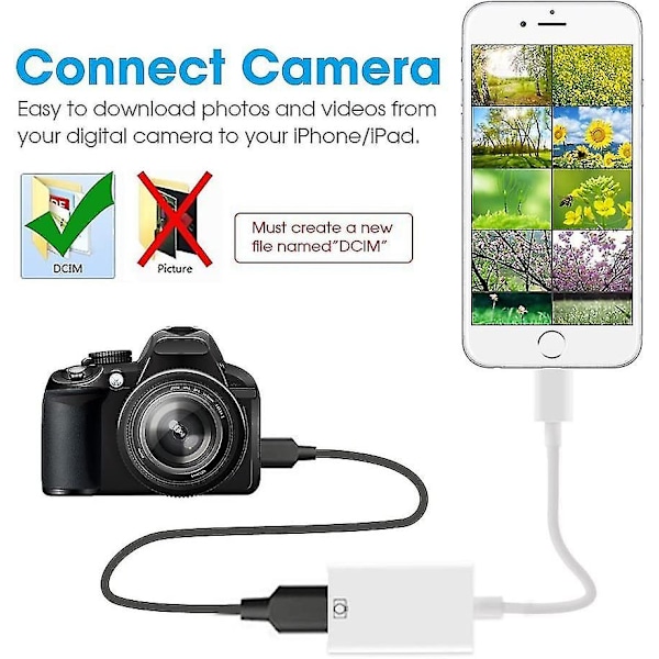 Usb-kameraadapter, Usb Otg-kabel, hane till Usb-hona-adapter, ingen app behövs