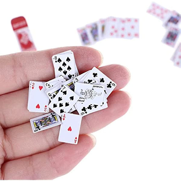 1 setti miniatyyrikortteja nukketalo pokeri nukketalo sisustus nukketalo tarvikkeet sisustus nukketalo sisustus joulukoriste