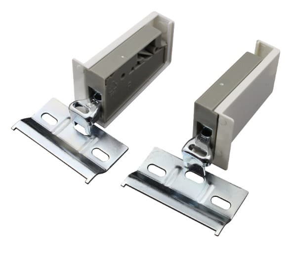 Kitchen rail support cabinet suspension 2 pcs - Suspensions for kitchen cabinets Galvanized steel - White Screwable cabinet support