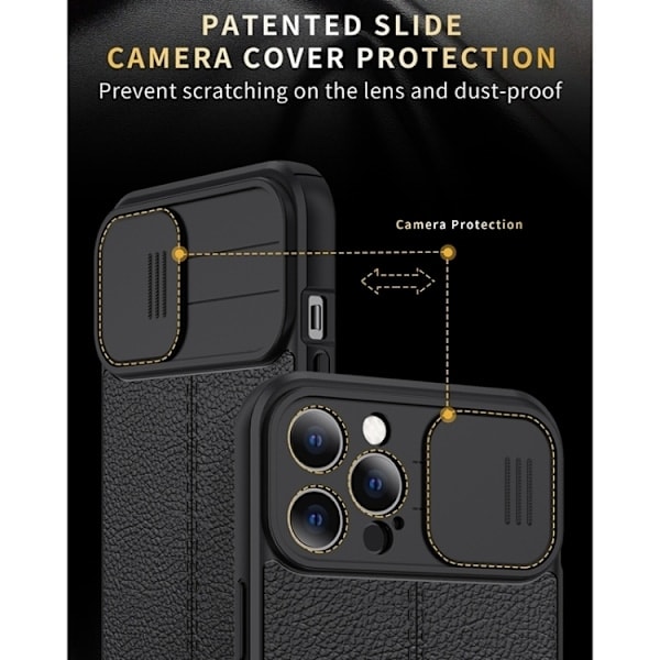 iPhone 14 Pro Cover Litchi CamShield Lilla