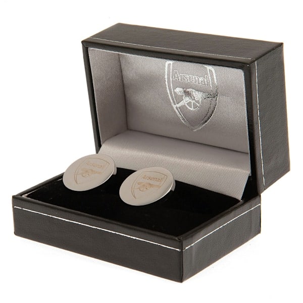 Arsenal FC Runde Manchetknapper i Rustfrit Stål One Size Sølv Sølv One Size