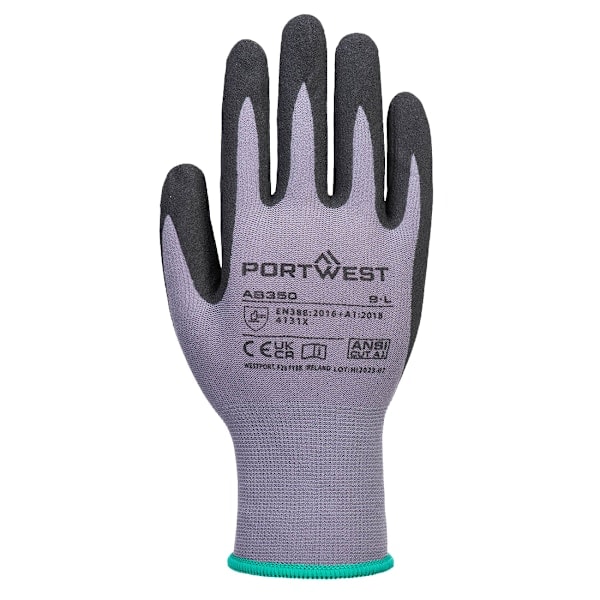 Portwest AB350 Essential DermiFlex Beskyttelseshandsker (12-pak) M Grå/Sort M