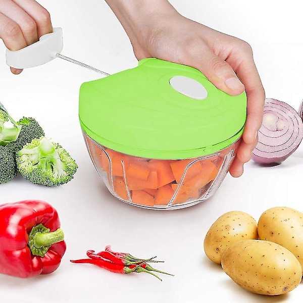 Manuell mathackare för grönsaker, frukt, nötter, lök, hackare, handdragen mincer, mixer, matberedare