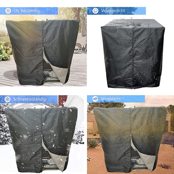 Tote-skydd för (1000L), utomhus ton tunna regntunna vattentank skyddande lock, med dragkedja, vattentät, 120*116*100 cm