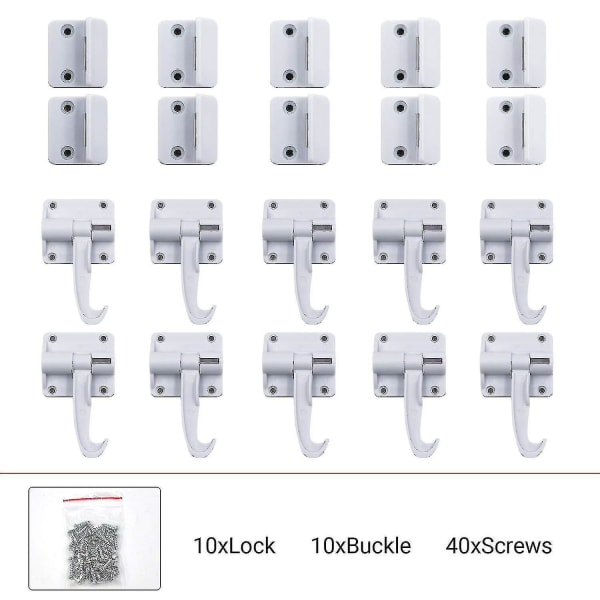 10-pack barnsäkerhetsspärrar, ingen borrning behövs, starkt lim, enkel installation av barnsäkerhetsskåpsspärrar