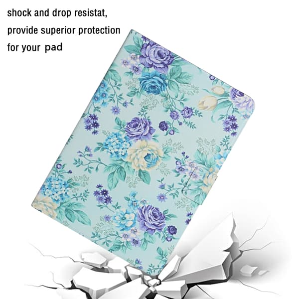 iPad 11 11th Gen / 10.9 10th Gen 2022/2025 Leather Case with Solid Color Stitching - Smart Tablet Cover Lila blomma
