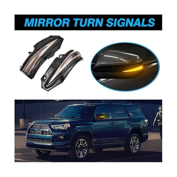 LED Sidespeil Baklys Dynamiske Sekvensielle Blinklys for 4Runner, Røkfarget 2 ST[co]