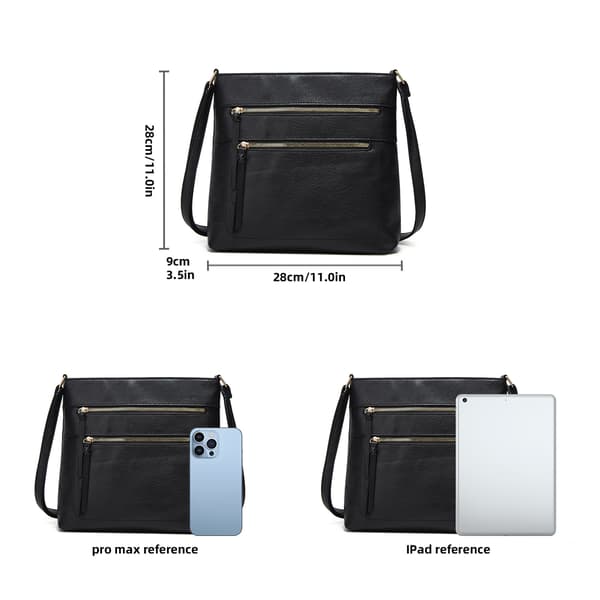 Skulderveske, mange rom black