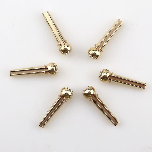 Gitarbro-pinner, kobber messing pinner, strengneglpinner for folk akustisk gitar erstatningsdeler (6 stk, gull)