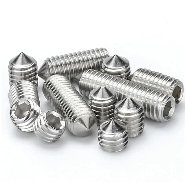 M6 Koniske Settskruer Rustfritt Stål Sekskant Settskruer Umbrakoskruer Spisskruer M6×20mm, 20 stk