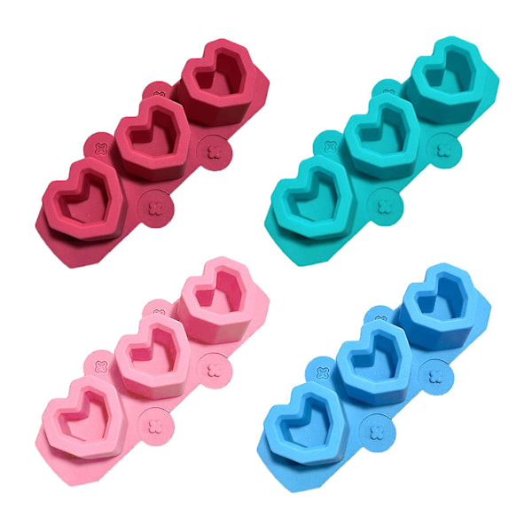 4 stk Kopper Blomsterpotte Hjerteform Sommer 3 Hulrom Gips Holdbar DIY Isform
