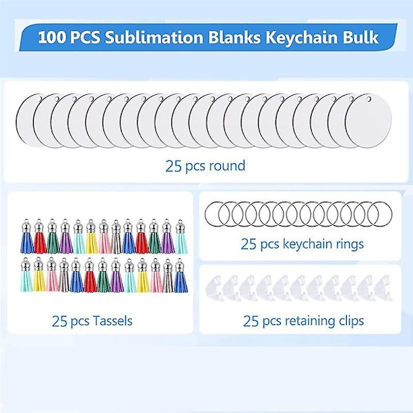100 kpl sublimointiaihioita avaimenperille, irtotavarana