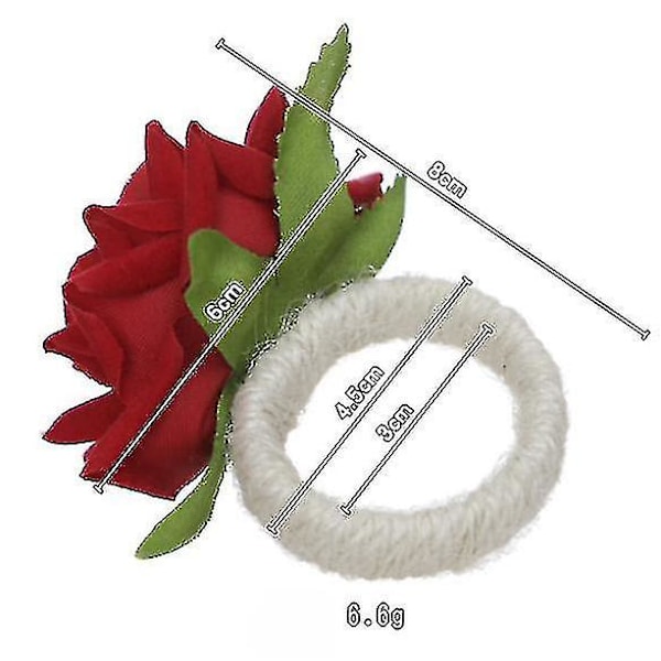 Håndlavede blomsterservietringe sæt med 6