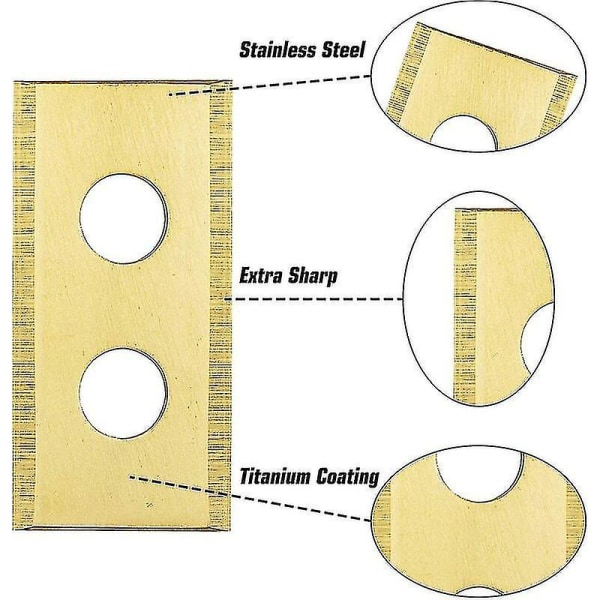45-pakning med reservetitaniumskjær for Worx Landroid robotgressklipper - Premium 1 mm titaniumskjær og oppgraderte Dacromet-skruer-YNP