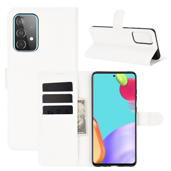 Samsung Galaxy A52 / A52s - Litsi-kuvioitu suojakotelo - Valkoinen White Vit