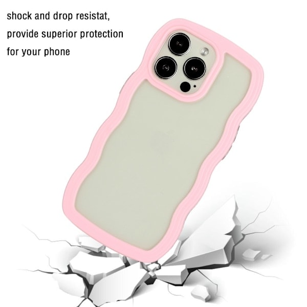 iPhone 15 Pro Max Kuori Wavy Hybrid Läpinäkyvä/Pinkki