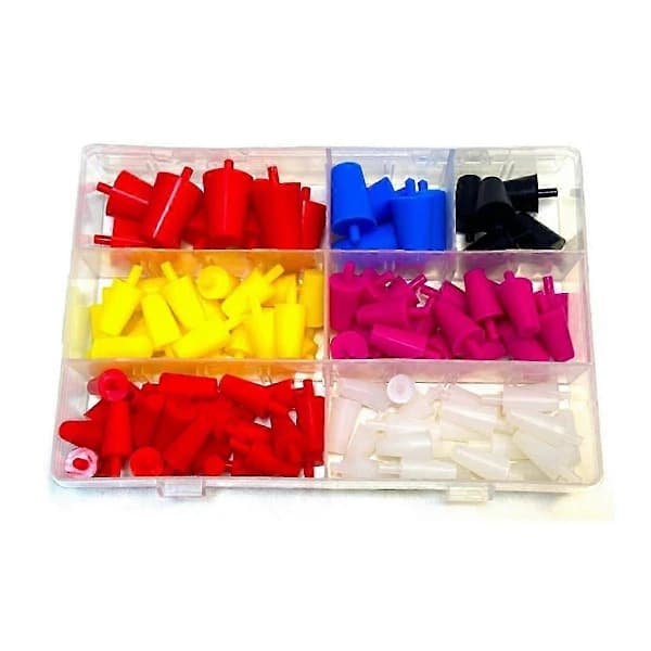 100 stk. Silikone Gummi Koniske Propper Sortimentssæt til Maskering af Huller Ved Pulverlakering, Maling, Hydrodopping [CO]