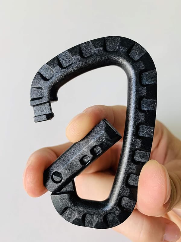 5-pak Plastkarbinhager - Sort - D-form, 8,8*5,5CM