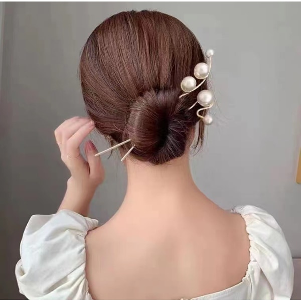Hårnålar Hair Stick, Pearl Hair Pins (2 st)