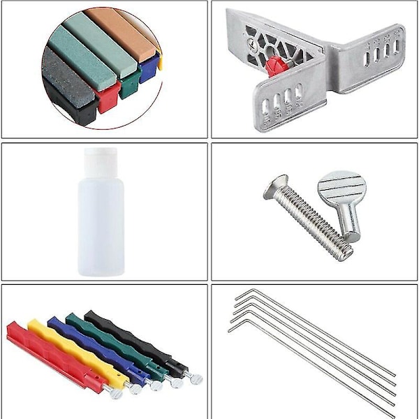 Cutter Sharpener Deluxe 5 Whetstones Set Sharpening System Portable Durable Tool TA