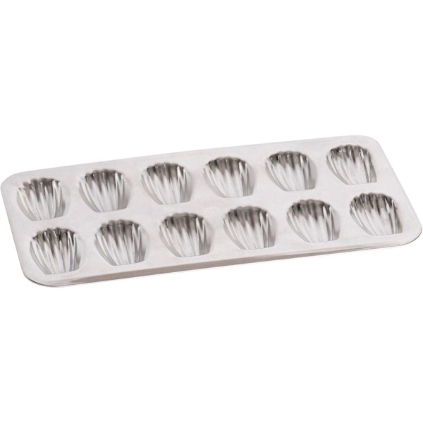 Bageplade til 12 madeleines - Bageplade - Genanvendeligt materiale - Mål: 40 x 23 cm