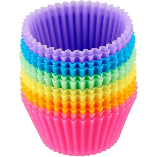 Reusable Silicone Baking Cups, Muffin And Cupcake, Pack Of 12