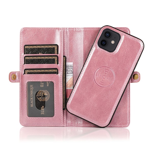 iPhone 12 - Practical Stylish 2 in 1 Wallet Case Brun