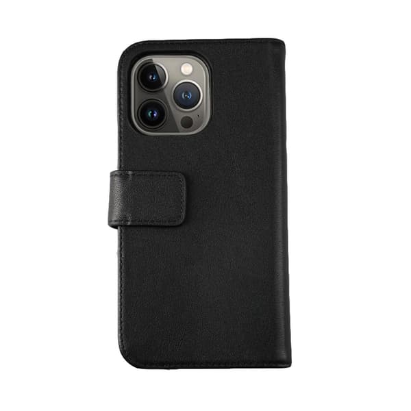iPhone 12 Pro Max Wallet Case Leather Rvelon - Black Svart black