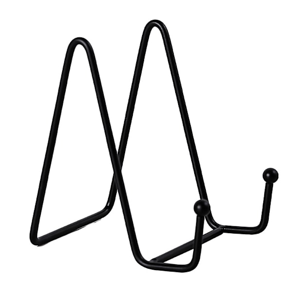 Plate Display Stands 6-pakninger, Plate Holders for Display Metal Black Frame Stand for Book, Picture, Photo Easel, Platter (3 tommer)